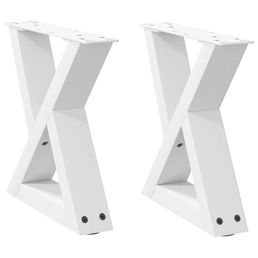 vidaXL Coffee Table Legs 2 pcs White 40x(30-31,3) cm Steel