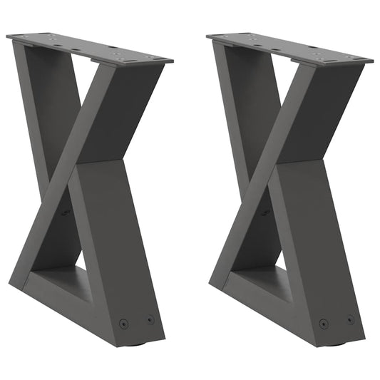 vidaXL Coffee Table Legs 2 pcs Anthracite 40x(30-31,3) cm Steel