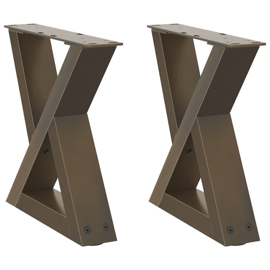 vidaXL Coffee Table Legs 2 pcs Natural Steel 40x(30-31.3) cm Steel