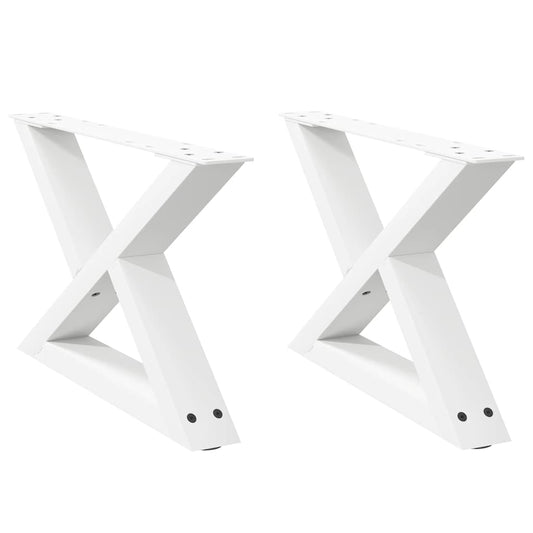 vidaXL Coffee Table Legs 2 pcs White 50x(30-31,3) cm Steel