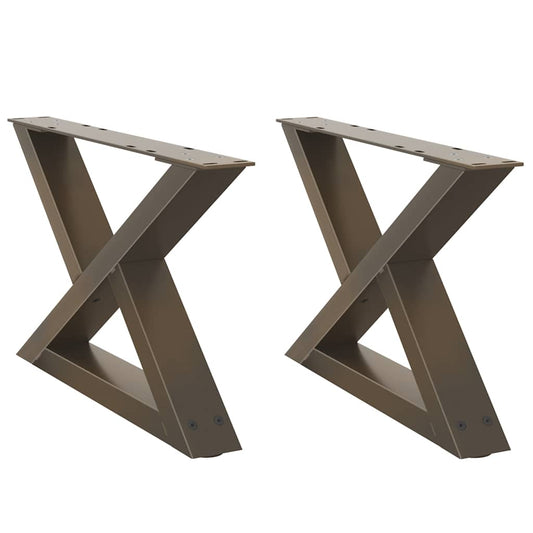 vidaXL Coffee Table Legs 2 pcs Natural Steel 50x(30-31.3) cm Steel