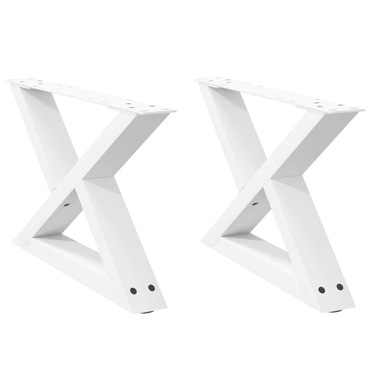 vidaXL Coffee Table Legs 2 pcs White 60x(30-31,3) cm Steel