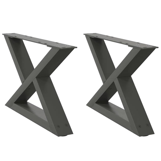 vidaXL Coffee Table Legs 2 pcs Anthracite 60x(30-31,3) cm Steel