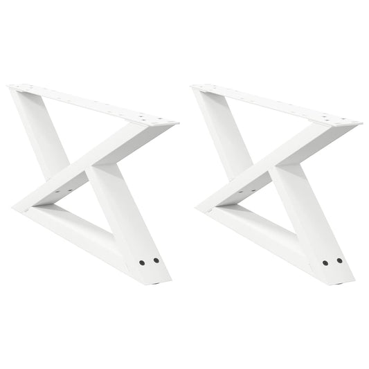 vidaXL Coffee Table Legs 2 pcs White 70x(30-31,3) cm Steel