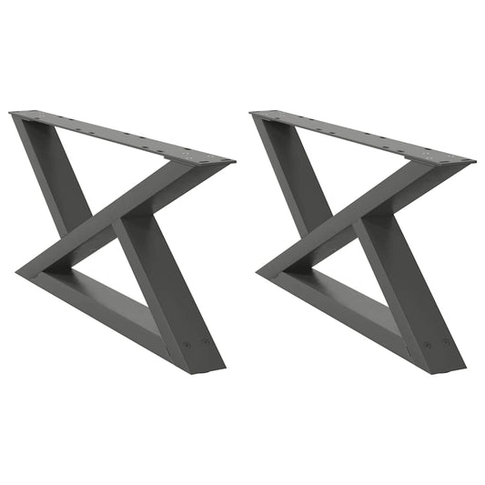 vidaXL Coffee Table Legs 2 pcs Anthracite 70x(30-31.3) cm Steel