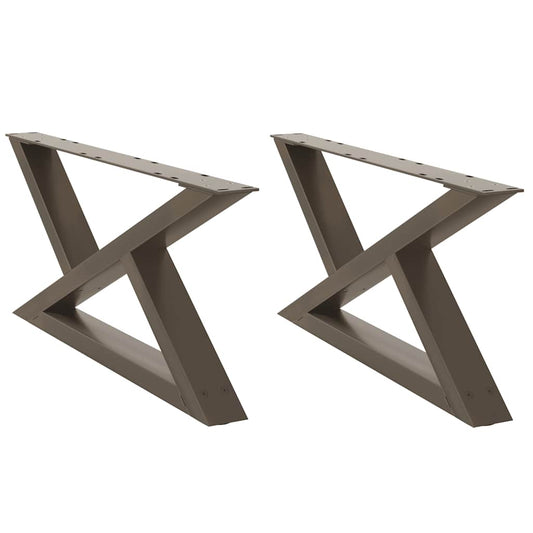 vidaXL Coffee Table Legs 2 pcs Natural Steel 70x(30-31,3) cm Steel
