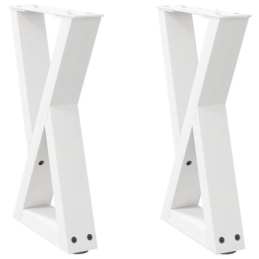 vidaXL Coffee Table Legs 2 pcs White 28x(42-43,3) cm Steel