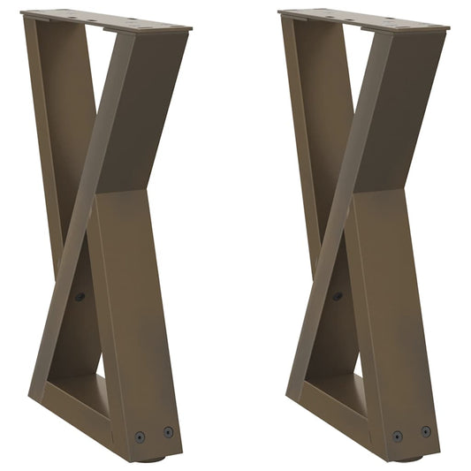 vidaXL Coffee Table Legs 2 pcs Natural Steel 28x(42-43.3) cm Steel