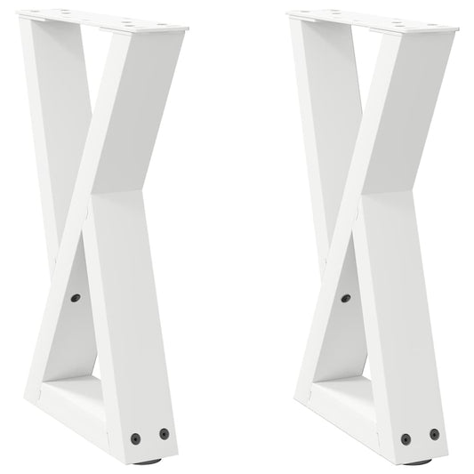 vidaXL Coffee Table Legs 2 pcs White 38x(42-43,3) cm Steel