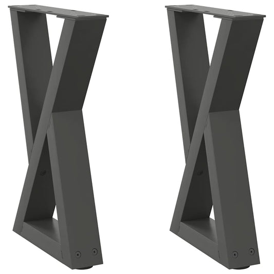 vidaXL Coffee Table Legs 2 pcs Anthracite 38x(42-43,3) cm Steel