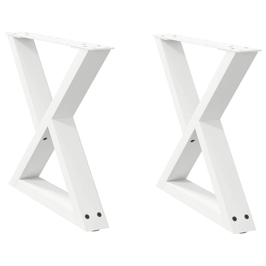 vidaXL Coffee Table Legs 2 pcs White 60x(42-43,3) cm Steel