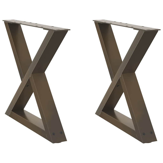 vidaXL Coffee Table Legs 2 pcs Natural Steel 60x(42-43,3) cm Steel