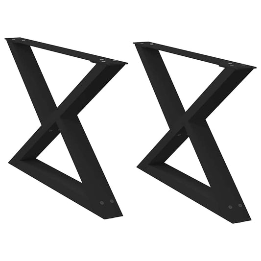 vidaXL Coffee Table Legs 2 pcs Black 70x(42-43,3) cm Steel