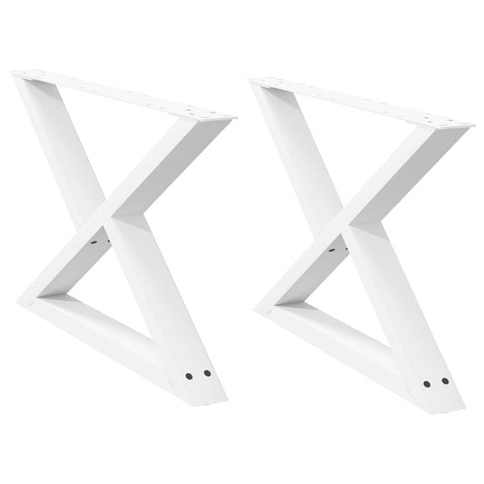 vidaXL Coffee Table Legs 2 pcs White 70x(42-43,3) cm Steel
