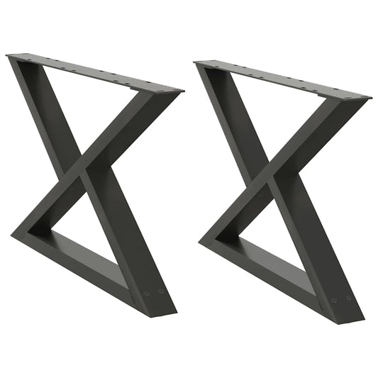 vidaXL Coffee Table Legs 2 pcs Anthracite 70x(42-43,3) cm Steel