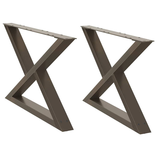 vidaXL Coffee Table Legs 2 pcs Natural Steel 70x(42-43,3) cm Steel