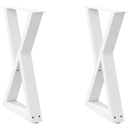 vidaXL Dining Table Legs 2 pcs White 50x(72-73,3) cm Steel