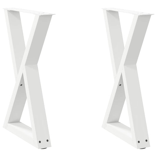 vidaXL Dining Table Legs 2 pcs White 60x(72-73,3) cm Steel