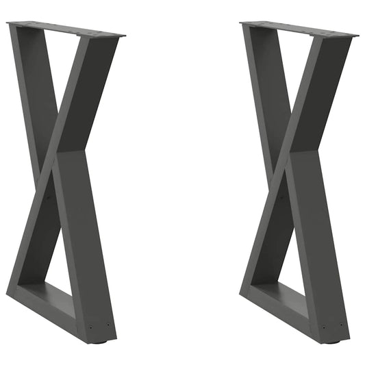 vidaXL Dining Table Legs 2 pcs Anthracite 60x(72-73,3) cm Steel