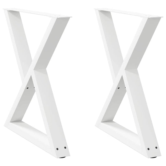 vidaXL Dining Table Legs 2 pcs White 70x(72-73.3) cm Steel