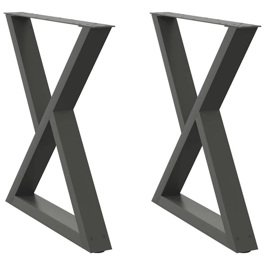 vidaXL Dining Table Legs 2 pcs Anthracite 70x(72-73,3) cm Steel