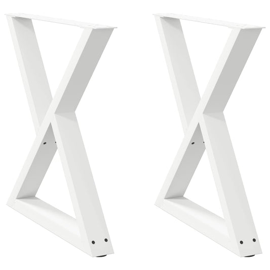 vidaXL Dining Table Legs 2 pcs White 80x(72-73,3) cm Steel
