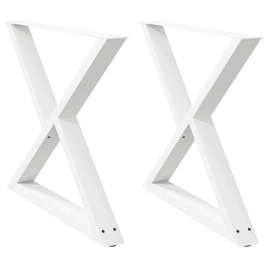 vidaXL Dining Table Legs 2 pcs White 90x(72-73,3) cm Steel