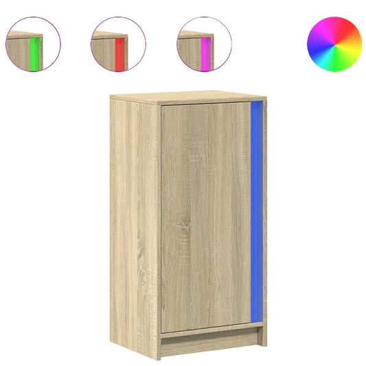 vidaXL Sideboard with LED Sonoma Oak 42,5x34x85 cm Engineered Wood