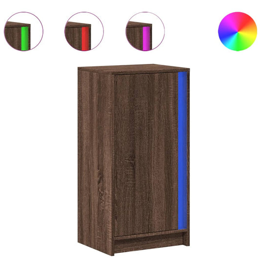 vidaXL Sideboard with LED Brown Oak 42,5x34x85 cm Engineered Wood
