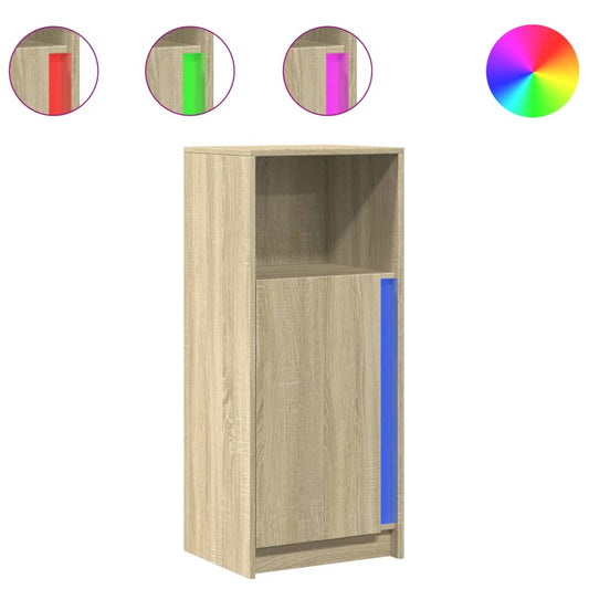 vidaXL Sideboard with LED Sonoma Oak 42,5x34x100 cm Engineered Wood