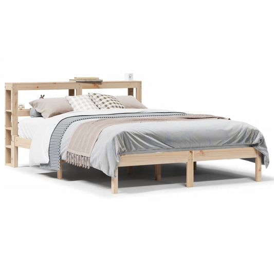 vidaXL Bed Frame without Mattress 150x200 cm King Size Solid Wood Pine