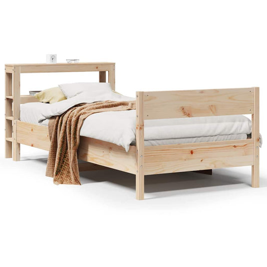 vidaXL Bed Frame without Mattress 75x190 cm Small Single Solid Wood Pine