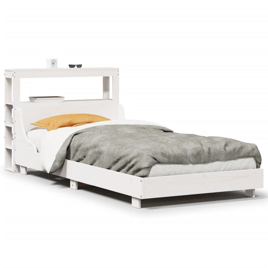 vidaXL Bed Frame without Mattress White 90x200 cm Solid Wood Pine