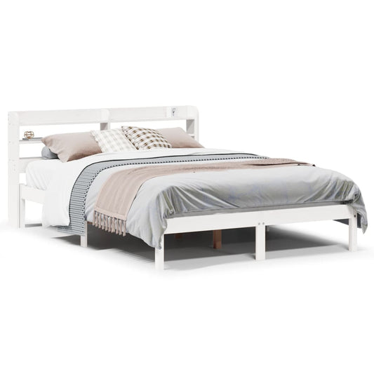 vidaXL Bed Frame without Mattress White 140x200 cm Solid Wood Pine