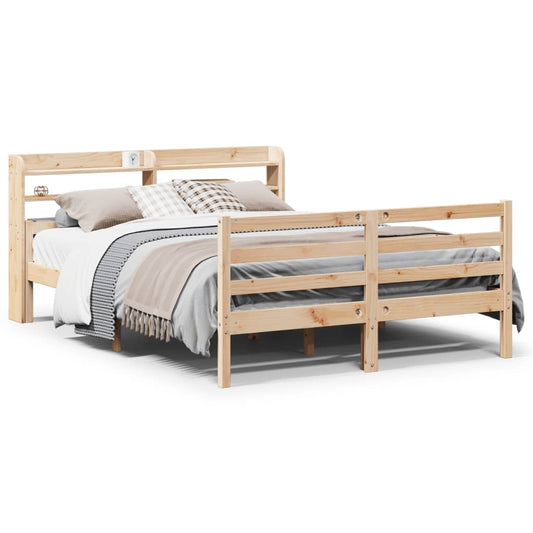 vidaXL Bed Frame with Headboard without Mattress 150x200 cm King Size