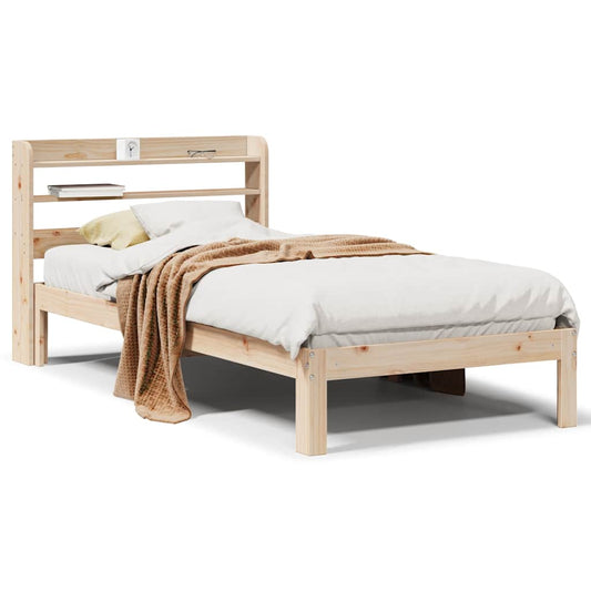 vidaXL Bed Frame with Headboard without Mattress 90x200 cm