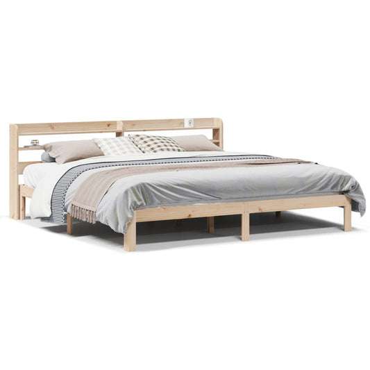 vidaXL Bed Frame with Headboard without Mattress 180x200 cm Super King