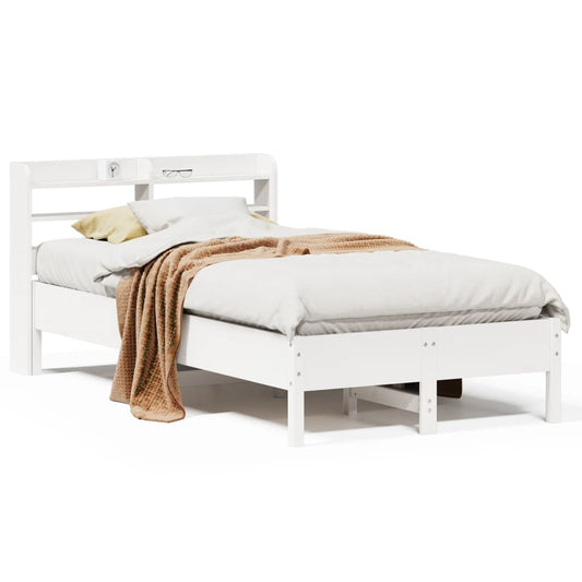 vidaXL Bed Frame without Mattress White 120x200 cm Solid Wood Pine