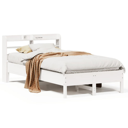 vidaXL Bed Frame without Mattress White 120x190 cm Small Double Solid Wood Pine