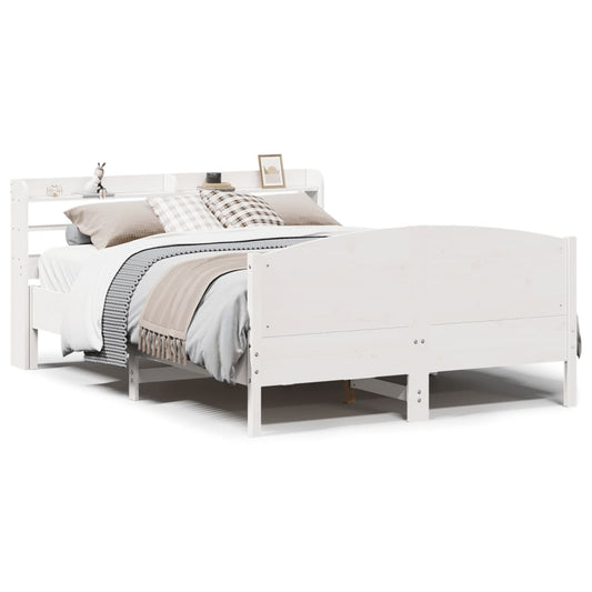 vidaXL Bed Frame without Mattress White 120x200 cm Solid Wood Pine