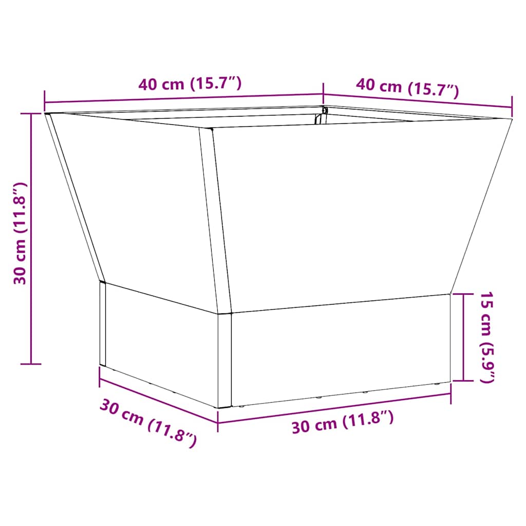 vidaXL Fire Pit Black 40 x 40 x 35 cm Steel