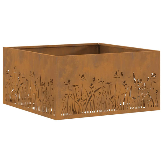 vidaXL Fire Pit Brown 60 x 60 x 30 cm Weathering steel