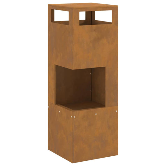 vidaXL Fire Pit Brown 35 x 35 x 100 cm Weathering steel