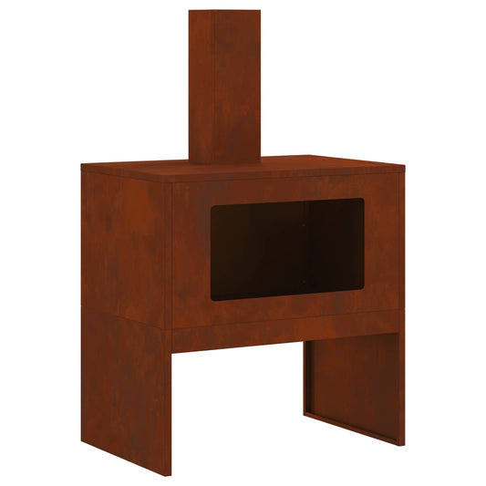 vidaXL Fire Pit Brown 60 x 40 x 96 cm Weathering Steel