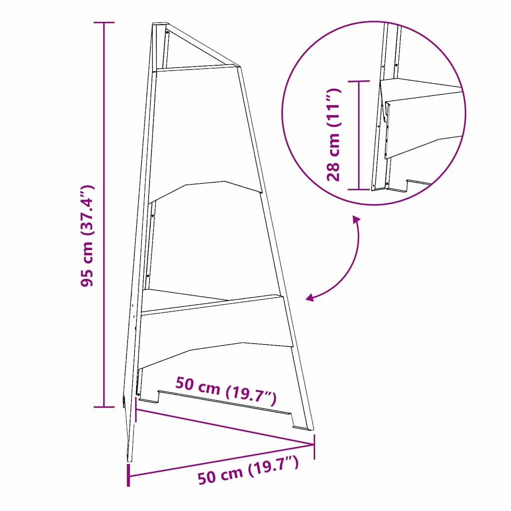 vidaXL Fire Pit Brown 50 x 50 x 95 cm Weathering steel