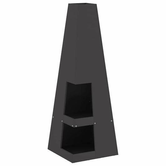 vidaXL Fire Pit Black 35 x 35 x 100 cm Steel