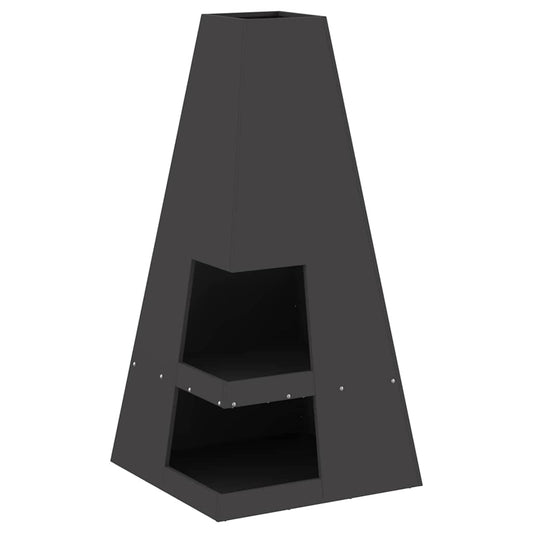 vidaXL Fire Pit Black 50 x 50 x 100 cm Cold-rolled steel