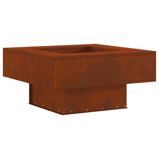 vidaXL Fire Pit Brown 80 x 80 x 40 cm Weathering Steel