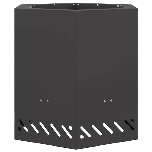 vidaXL Smokeless Fire Pit Black 48 x 48 x 51 cm Steel