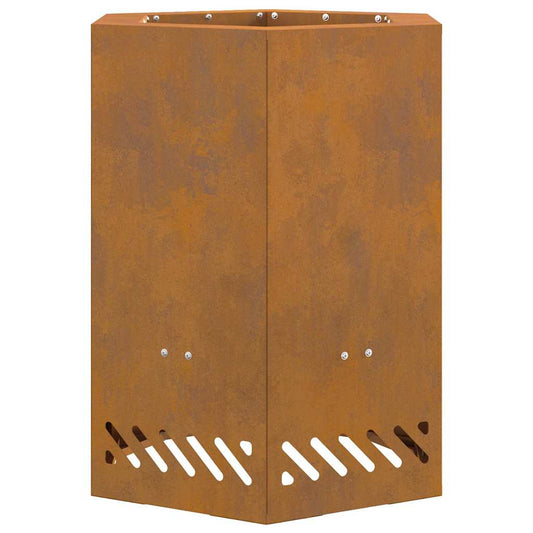 vidaXL Fire Pit Brown 38 x 38 x 51 cm Weathering steel